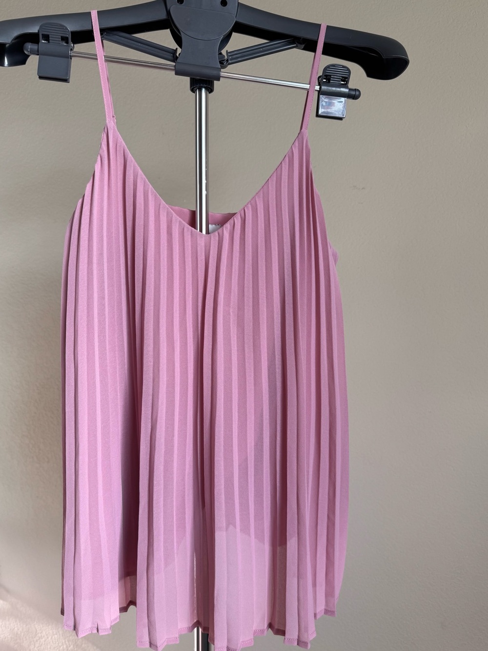 a new day Dusty Pink Pleated Spaghetti Strap Cami